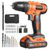 TOPSHAK TS-ED3 20V 10mm Trapano elettrico 2 Interruttore di regolazione della velocità dell'ingranaggio Coppia 30N.m continua W/1pc Batteria EU/US Spina e 43pcs Accessori