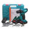 VIOLEWORKS Trapano elettrico a 2 velocità 6000 mAh Trapano a batteria 3 IN 1 Elettrico cacciavite Hammer Trapano con 2 pezzi Batterie