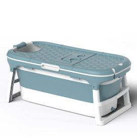 Vasca da bagno pieghevole portatile da 145x62x54 cm Vasca da bagno con doccia Vasca da bagno per bambini Vasca da bagno per adulti