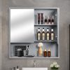 WoodyHome Mobile da bagno a parete con specchio a doppia anta