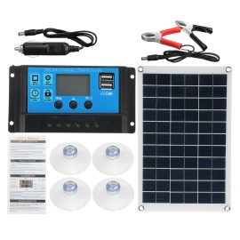 Coupon 100W Solar Panel Kit 12V Battery Charger 10-100A LCD Controller For Caravan Van Boat – without solar controller