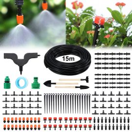 Coupon 15M Micro Drip Irrigation Kit Drip UV-resistant Automatic Irrigation System for Greenhouse Garden Patio