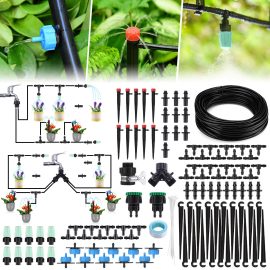 Coupon 30M Drip Irrigation Kit Garden Irrigation System DIY Patio Plant Watering Kit;Misting Cooling System