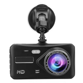 Coupon 4 Inch 1080P HD Car Dual Lens Front + Rear Car Dash Cam DVR Camera Recorder Touch Screen