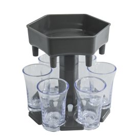 Coupon 6 Shot Glass Dispenser Holder Liquid Dispenser Drinking Games Party Beverage Separator Tools