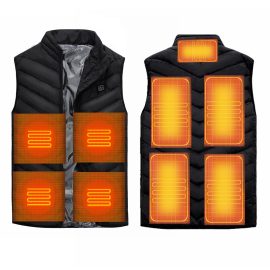 Coupon 9 Heating Pads USB Electric Heated Vest Jacket Warm Body Warmer Pad Winter Thermal