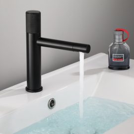 Coupon Black Silver Swive Spout Basin Faucet Bathroom Vessel Sink Mixer Tap Single Lever 360 Rotate Hot Cold Water Tap