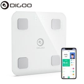 Coupon DIGOO DG-CF516 Smart Body Fat Scale Hidden LED Display Bluetooth 4.0 BMI Heart Rate Intelligent Analysis Scale APP Control Monitor Support IOS & Android