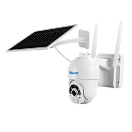Coupon ESCAM QF250 1080P Cloud Storage WIFI Battery PIR Alarm Dome IP Camera With Solar Panel Full Color Night Vision PTZ Two Way Audio IP66