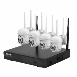 Coupon ESCAM WNK714 3MP 8CH Wireless PTZ IP Camera Wireless CCTV Security System NVR Kit Motion Sensor Detection Dual Light Two-way Voice Control – EU Plug