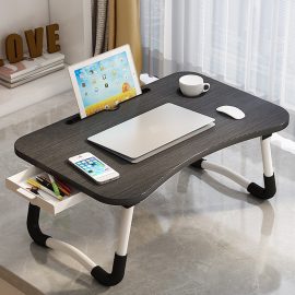 Coupon Foldable Laptop Stand Desk Portable Lap Bed Study Table Tray for Bed Sofa Tea Serving Table Creative Gift with Drawer