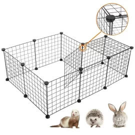 Coupon Foldable Pet Playpen Iron Fence Puppy Kennel House Exercise Training Puppy Space Dog Supplies Rabbits Guinea Pig Cage Sleeping Home – 10Pcs