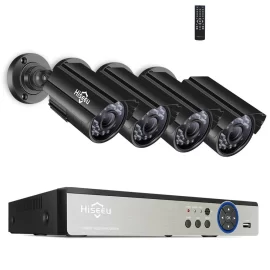 Coupon Hiseeu 8CH 5MP AHD DVR 4PCS CCTV Camera Security System Kit Outdoor Waterproof Video Surveillance 3.6mm Lens