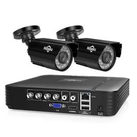 Coupon Hiseeu HD 4CH 1080N 5 in 1 AHD DVR Kit CCTV System 2pcs 720P AHD Waterproof IR Camera P2P Security Surveillance Set