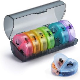 Coupon Multifunctional Seven-day Mini Rainbow Pill Box 14-compartment Weekly Moisture-proof Portable Pill Box Anti-deterioration Anti-odor Detachable Pill Box