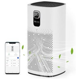 Coupon Proscenic A9 Air Purifier LED Display 460m³/h CADR 4 Gear Wind Speed Remove 99.97% Dust Smoke Pollen Alexa Google Home Voice Control Air Cleaner for Home Bedroom Office Large Room