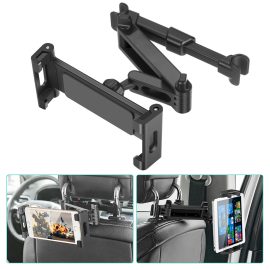 Coupon SAWAKE Universal Car Headrest Tablet Mount 360° Rotating Adjustable Auto Seat Back Phone Holder Stand for Car Backseat for iPad/ Tablet/ Smartphone 5-14 inch Devices