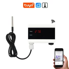 Coupon Tuya WiFi Temperature Sensor Thermometer Detector Smart Life App Alert Home Thermostat Control Alarm Remote Monitor Freezer Test – EU Plug
