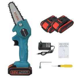Coupon VIOLEWORKS 4 Inches 88VF Cordless Electric One-Hand Saw Chain Saw Woodworking Cutting Tool W/ 1pc or 2pcs Battery Kit