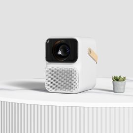 Coupon Wanbo T6max Android 9.0 1080P Projector 550ANSI Lumens Electric Focus Four-Point Keystone Correction 5G-WIFI Wireless Cast Screen Bluetooth 5.0 2+16GB AI Voice Control Home Theater Mini Projector Outdoor Movie EU Plug