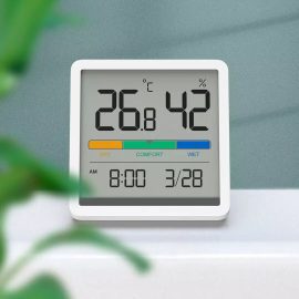 Coupon XIAOMI Miiiw Mute Temperature Humidity Clock Digital Hygrometer Alarm Clock Indoor Thermometer Humidity Monitor Smart Home with 3.34inch Huge LCD Screen