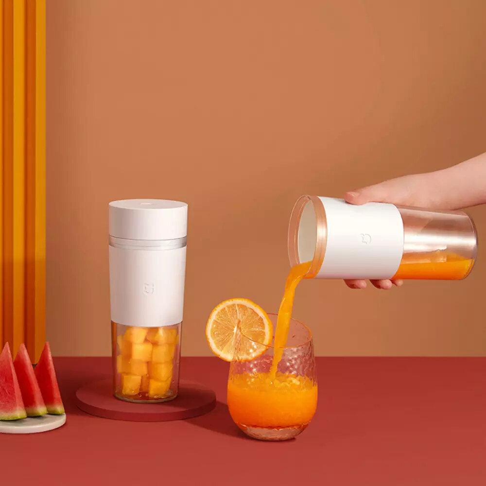 Coupon XIAOMI MIJIA 300ML Portable Juicer Type-c Charging Blender Fruit Vegetables Juice Extractor Food Processor For Camping Travel