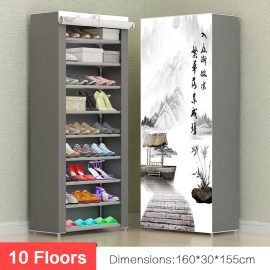 Coupon 10 Floors Shoe Racks Wall Shelf Closet Organizer Storage Box Stand