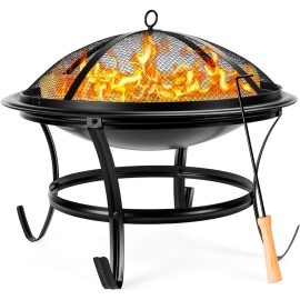 Coupon 22” Outdoor Patio Steel Fire Pit Bowl For Garden Patio Terrace Camping Picnic