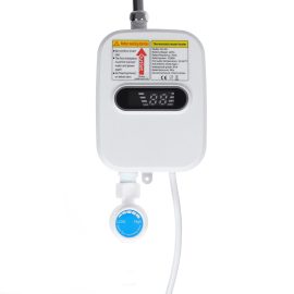Coupon 3500W 220V Household Instant Hot Water Heater Plug-in Electric Tankless Water Heater with LCD Dispaly Shower Head Portable Fast Heating Bathroom Shower Water Heater