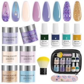 Coupon 6 Colors Dipping Powder Nails Set Glitter Dip Powder System Nail Art Starter Kit