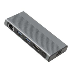 Coupon 6-IN-1 Type-C Docking Station with M.2 NVMe/NGFF SSD Enclosure with USB3.1 / 100W PD / 4K HDMI-Compatible / RJ45 1000Mbps Ethernet HY2081