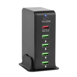 Coupon 65W 6-Port USB PD Charger Station With PD / USB QC3.0 / 4 USB Fast Charging for iPhone 13 13 Mini 13 Pro Max For Samsung Galaxy Note 20 OnePlus 8T Xiaomi Mi10
