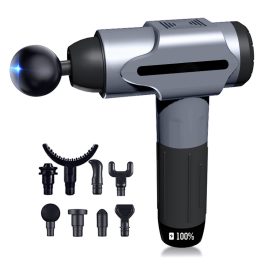 Coupon 8 Intensity Levels Electric Massager Gun LCD Display Touch Screen Massager Low Noise Long Battery Life Fascia Gun
