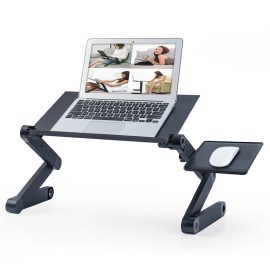 Coupon Adjustable Laptop Stand Desk Table Lazy Lap Bed Tray Foldable Notebook Stand Cooling Fan