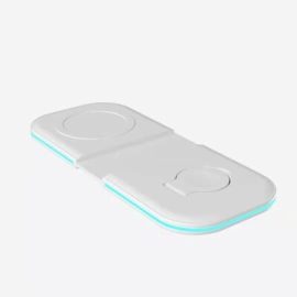 Coupon BAKEEY 15W Mobile Watch 2 in 1 Folding Wireless Charger for iPhone 12/Pro/mini/Por Max Fast Charger