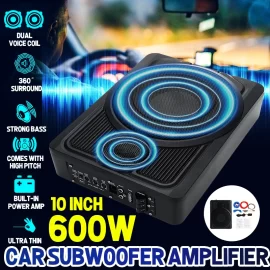 Coupon Bakeey 600W Subwoofer 12V Car Ultra-thin 10-inch With Tweeter Subwoofer Dedicated Full-range Subwoofer
