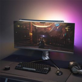 Coupon BlitzWolf® BW-CML3 Curved RGB Monitor Light Bar R1000 Curvature RGB Dazzling Lighting Dynamic with Rhythm LED Computer Light Light Eye-protect Wireless Controller Asymmetrical Optical and RA97 Color Rendering