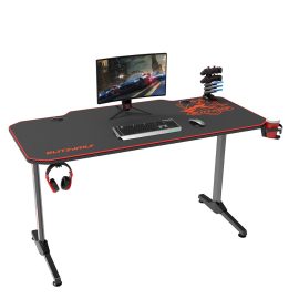 Coupon BlitzWolf® BW-GD2 Gaming Desk 55” Wide Spacious Desk Computer Table Gamer Workstation Ergonomic Design with Full Desk Mouse Pad Game Handle Rack Cup Holder and Headphone Hook Holder for Home Office