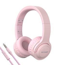 Coupon BlitzWolf® BW-PCE Wired Headphone Stereo Foldable Soft Children Headset 3.5mm Jack Adjustable Over-Ear Headphone with Mic