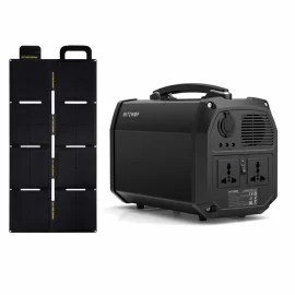 Coupon BlitzWolf BW-PG1 Upgrade 500W 3.7V/124800mAh Outdoor Portable Power Station Set With NITECORE FSP100W ETFE 100W Folding Solar Panel Emergency Power Source Set