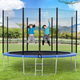 Coupon Bominfit 10FT Safety Recreational Trampolines Jumping Exercise Fitness Trampoline with Enclosure Net Ladder Outdoor Backyard Home Sport