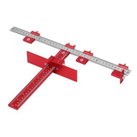 Coupon DOCTORWOOD Red Aluminum Alloy Metric/Inch Cabinet Hardware Jig 4mm 5mm Drill Guide Cabinet Handle Template Jig