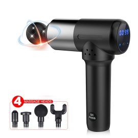 Coupon Electric Percussive Massage Gun Intelligent 20 Gears Force Adjustment Percussion Massage Gun Handheld Relaxing Deep Muscles Therapy Device