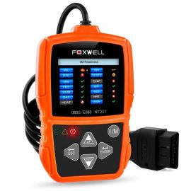 Coupon Foxwell NT201 EOBD OBD2 Car Automotive Scanner Engine Light Fault Code Readers I/M Readiness LIVE Data Diagnostic Test Tool