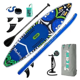 Coupon FunWater 132*33*6 Inch Inflatable Stand Up Paddling Board Maximum load 150kg Surfboard With Inflatable Paddle Board Accessories Adjustable Paddle Pump Surfboard Travel Backpac Lead Surfboard Waterproof Bag