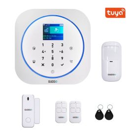 Coupon GUUDGO Tuya APP Smart WiFi GSM Home Security Alarm System Detector Alarm 433MHz Compatible With Alexa Google Home IFTTT