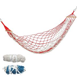 Coupon Hammock Chair Swing Hanging Rope Seat Net Chair Tree Outdoor Patio Indoor 120kg