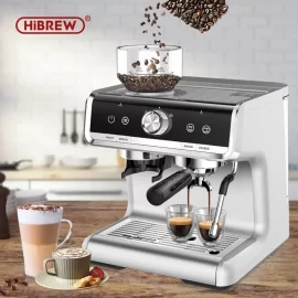 Coupon HiBREW CM5020 Barista Pro 19Bar Conical Burr Grinder Bean to Espresso Commercial Level Espresso Maker Full Kit Cafe Hotel Restaurant – EU Plug