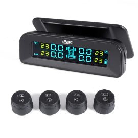 Coupon iMars T260 Solar Tire Pressure Monitor System Real-time Tester LCD Screen 4 External Sensors Auto Power On Off
