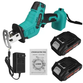 Coupon Kiwarm 128V Reciprocating Saw Cordless Electric Saw for Wood Metal Cutting machine Power Saws 3000rpm/min With 18V Battery – one battery & EU plug